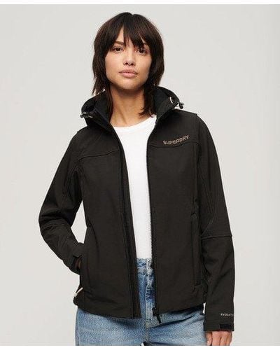 Superdry Hooded Softshell Jacket - Black