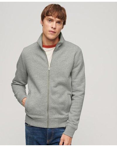 Superdry Classic Embroidered Essential Logo Zip Track Top - Grey
