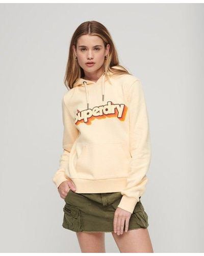 Superdry 70s Classic Logo Hoodie - Natural