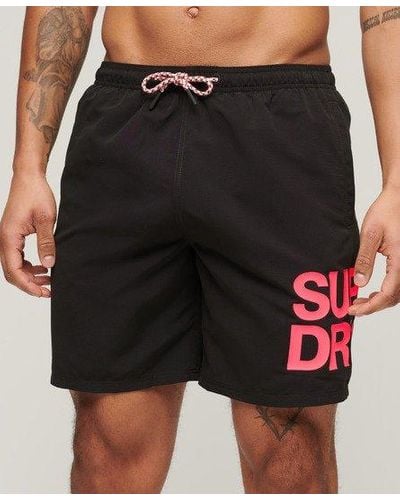 Superdry Sportswear Logo 17-inch Recycled Swim Shorts - Black