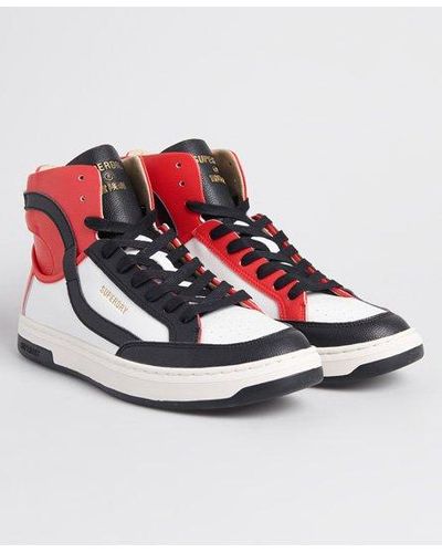Superdry Vegan Basket Lux Trainers Red - Multicolour