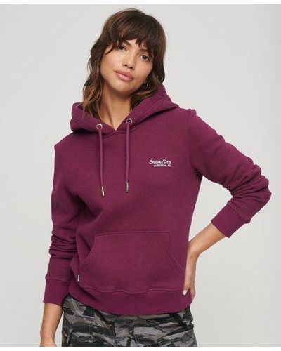 Superdry Essential Logo Hoodie - Purple