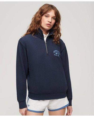 Superdry Athletic Essentials Half Zip Sweatshirt - Blue