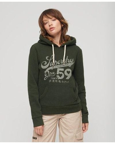 Superdry Archive Script Graphic Hoodie - Green