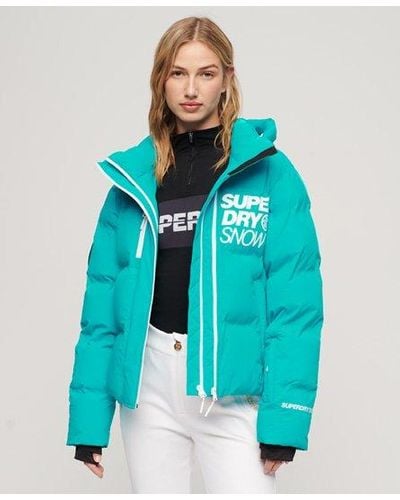 Superdry Sport Ski Boxy Puffer Jacket - Blue