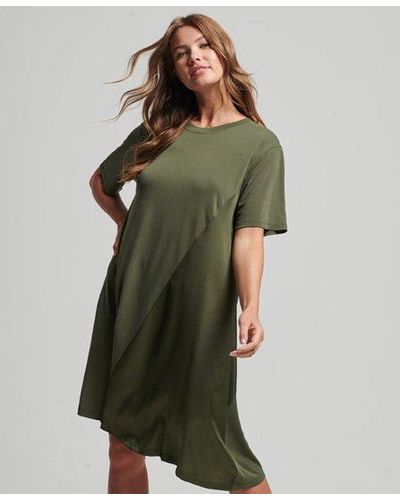 Superdry Fabric Mix Dress - Green