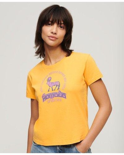 Superdry X Komodo Ashram Fitted T-shirt - Yellow