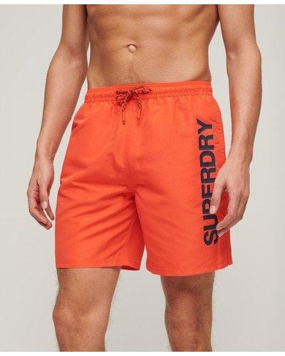 Superdry Sport Graphic 17-inch Recycled Swim Shorts - Orange