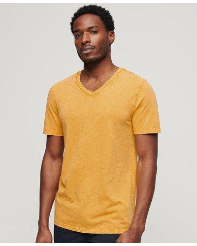 Superdry V-neck Slub Short Sleeve T-shirt - Orange