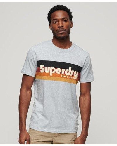 Superdry Cali Striped Logo T-shirt - White