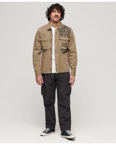 Superdry baggy Parachute Trousers - Natural