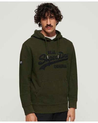 Superdry Embroidered Long Sleeved Hoodie - Green