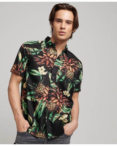 Superdry Hawaiian Overhemd Met Korte Mouwen - Bruin