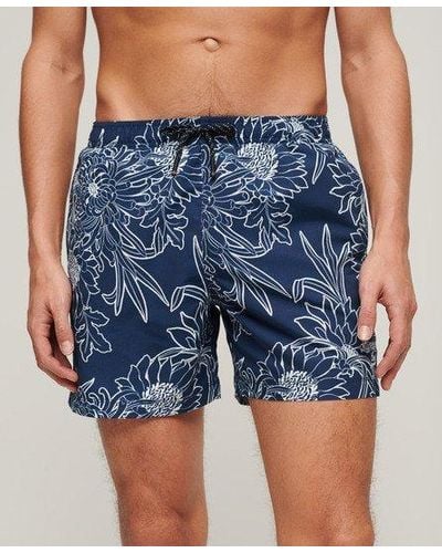 Superdry Printed 15-inch Recycled Swim Shorts - Blue