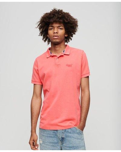 Superdry Destroyed Polo Shirt - Pink