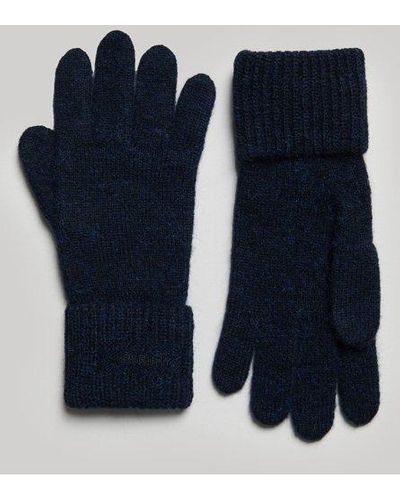 Superdry Essential Geribde Handschoenen - Blauw