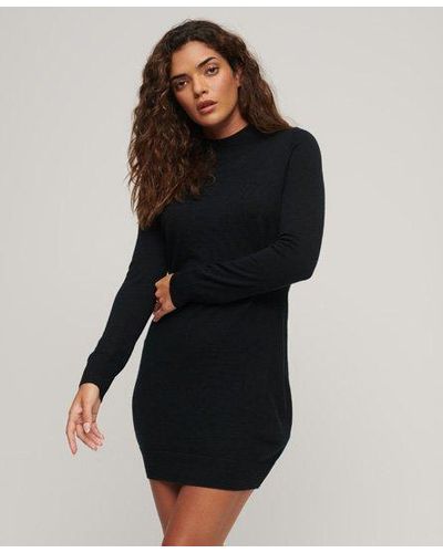 Superdry Merino Long Sleeve Knit Dress - Black