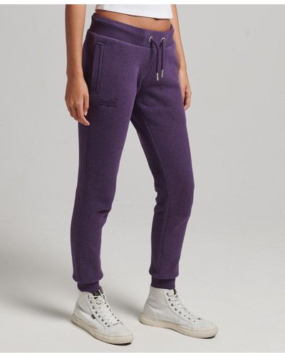 Superdry Organic Cotton Essential Logo Sweatpants Purple