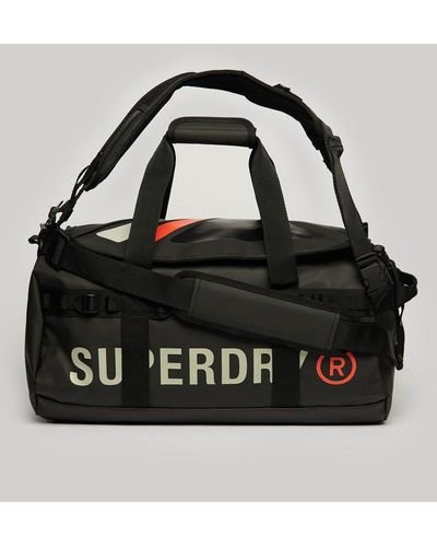 Superdry Logo Print Tarp Barrel Bag - Black