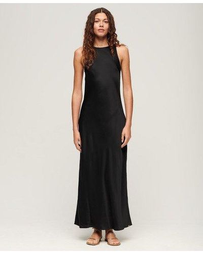 Superdry Satin Racer Midi Dress - Black