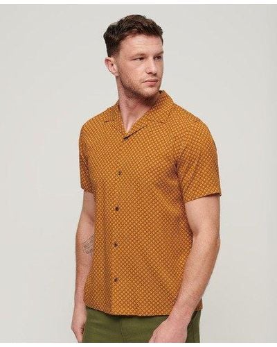 Superdry Short Sleeve Revere 70s Shirt - Orange