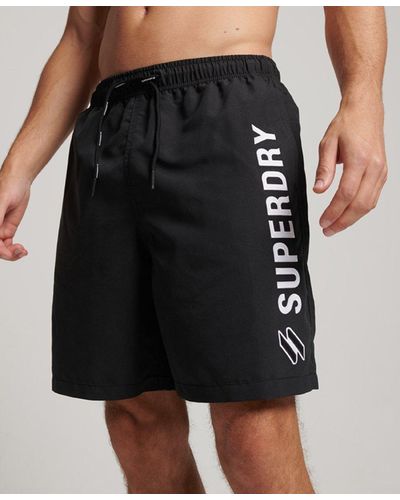 Superdry Applique 19 Inch Recycled Swim Shorts Black