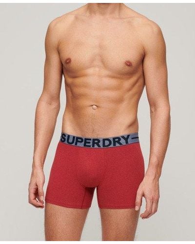 Superdry Organic Cotton Boxer Triple Pack - Red