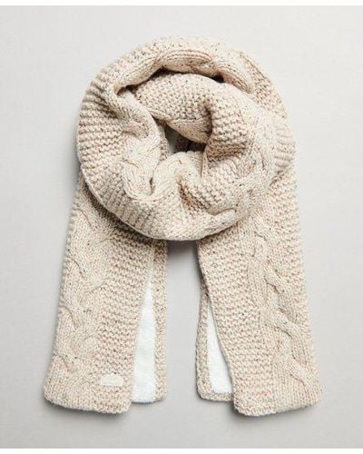 Superdry Cable Knit Scarf - Natural
