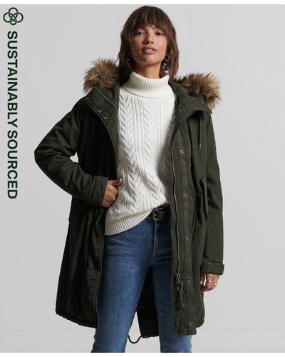 Superdry Authentic Military Parka Coat Green