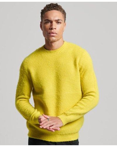 Superdry Brush Knitted Crew Jumper - Yellow