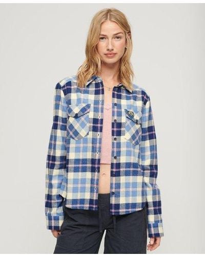 Superdry Classic Check Lumberjack Flannel Shirt - Blue