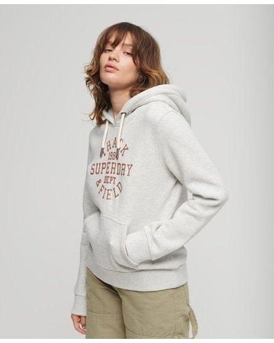 Superdry Scripted College Graphic Hoodie - White