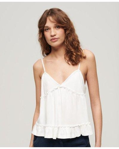 Superdry Tiered Jersey Cami Top - White