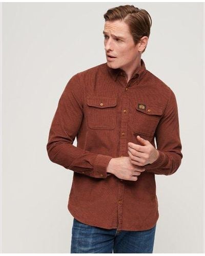Superdry Trailsman Relaxed Fit Corduroy Shirt - Red
