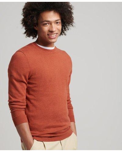 Superdry Organic Cotton Cashmere Crew Sweater - Red