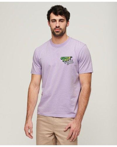 Superdry Neon Travel Chest Loose T-shirt - Purple