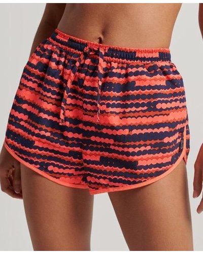 Superdry Short de plage imprimé vintage - Rouge