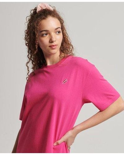 Superdry Essential T-shirtjurk - Roze
