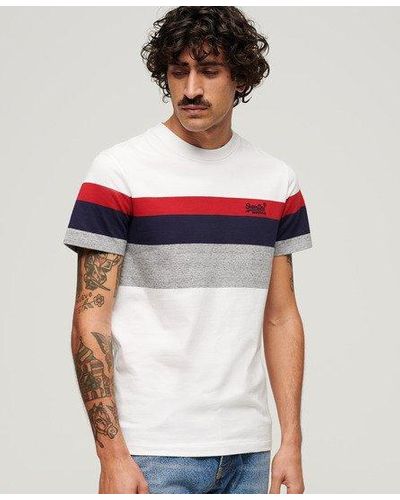 Superdry Orange Label Classic Stripe T-shirt - White