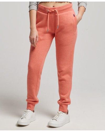 Superdry Pantalon de jogging essential logo en coton bio - Rouge