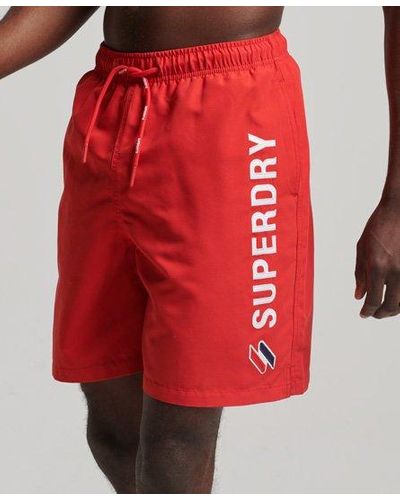 Superdry Gerecyclede Zwemshort Met Appliqué 48 Cm - Rood