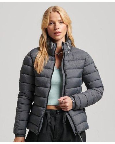 Superdry Classic Logo Puffer Jacket - Gray