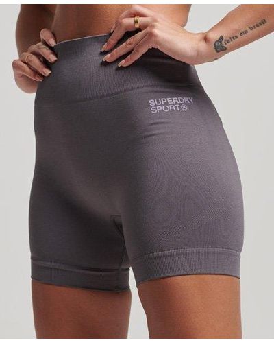 Superdry Sport Core Seamless Tight Shorts - Grey