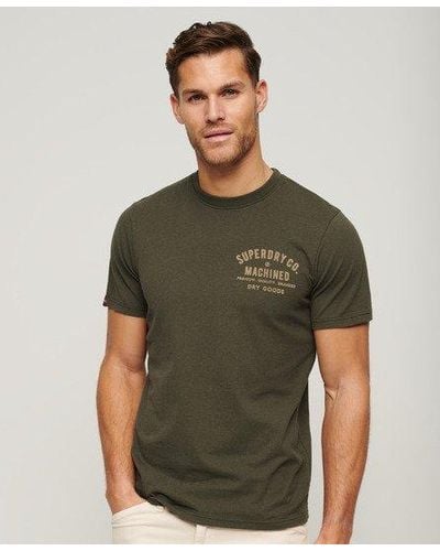 Superdry T-shirt workwear à motif floqué - Vert