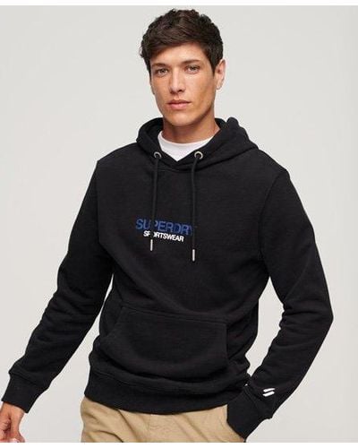 Superdry Sportswear Logo Hoodie Met Losse Pasvorm - Zwart