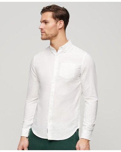 Superdry Organic Cotton Studios Linen Button Down Shirt - White