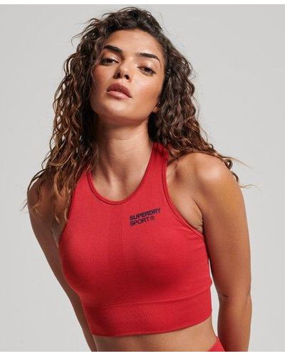 Superdry Sport Core Seamless Mid Impact Bra - Red