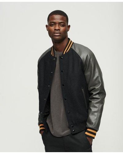 Superdry Classic College Varsity Bomber Jacket - Black