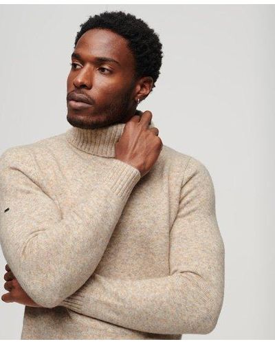 Superdry Brushed Roll Neck Sweater - Natural