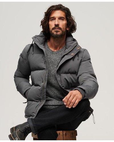 Superdry Everest Pufferjas Met Capuchon - Grijs